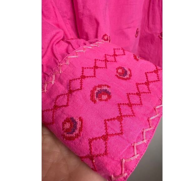 Nimo with Love Juniper Berry Blouse Pink Roses Embroidery Sz. L - Picture 6 of 11